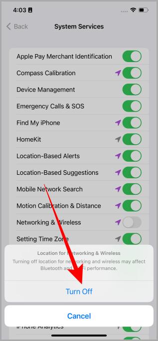 Desactivar la configuración de servicios de ubicación iOS