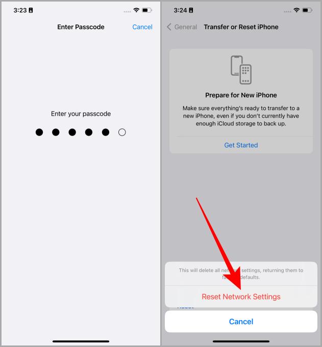 Entrando en contraseña en configuración iOS
