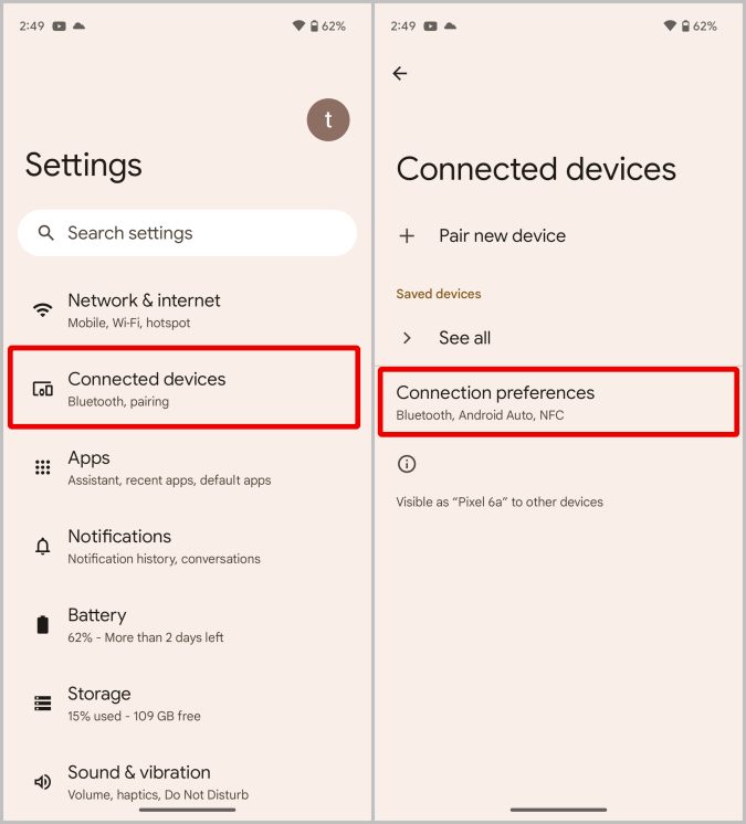 Preferencias de conexión en Android