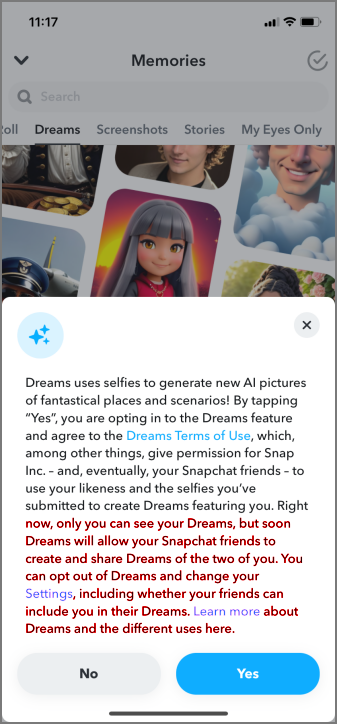 Creación de sueños de retratos de IA con amigos que llegan a Snapchat pronto