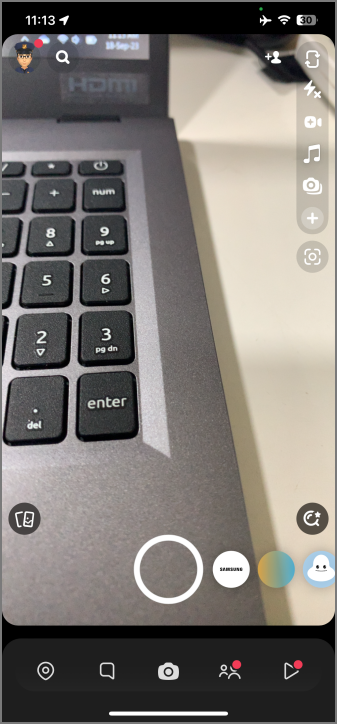 Visor de cámara en Snapchat
