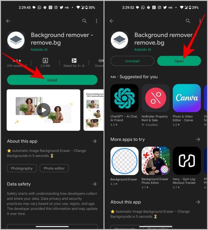 Descargar la aplicación de eliminación de fondo en Android
