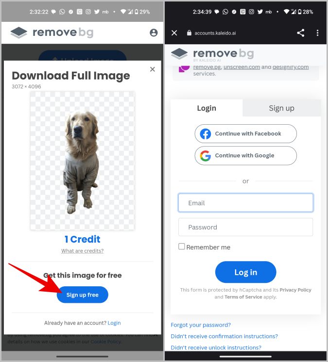 Regístrese gratis en eliminar BG