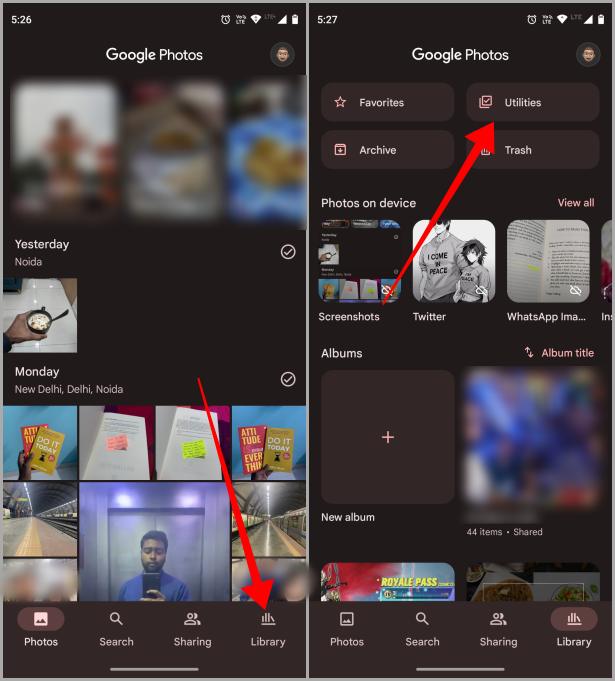 Biblioteca de Google Photos en Android