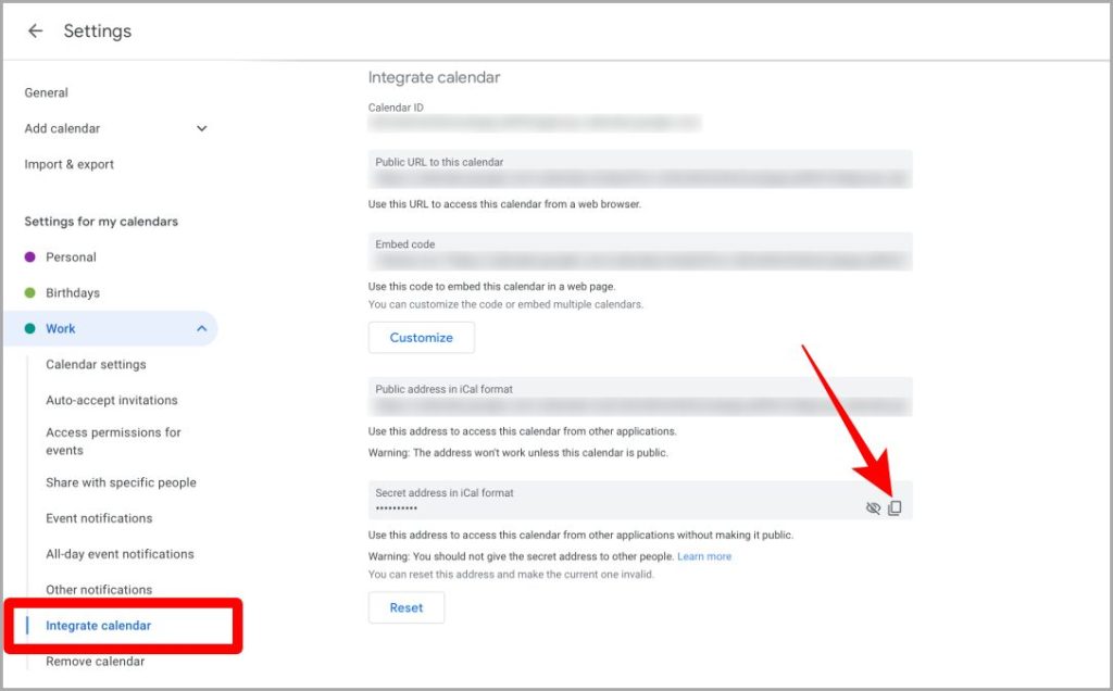 Configuración del calendario de Google en la web
