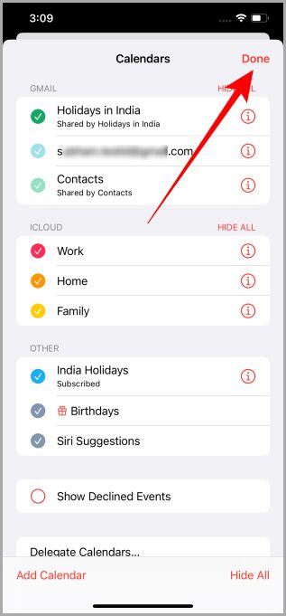 Termine de agregar una cuenta de Google en la aplicación Calendar en iPhone