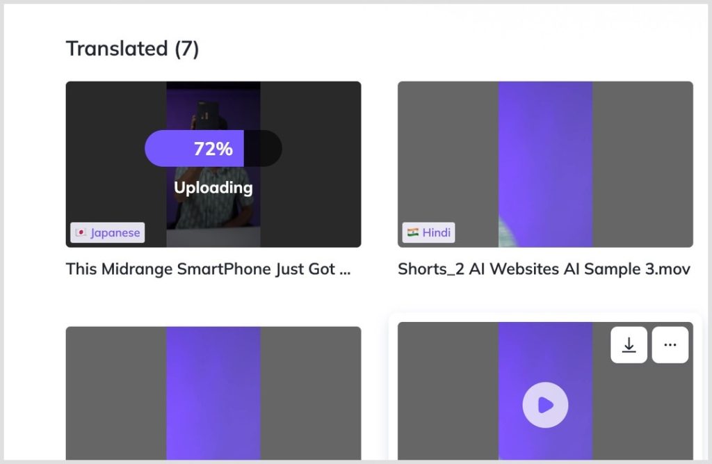 Subiendo el video para traducir usando AI