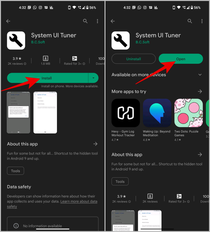 Aplicación de sintonizador de interfaz de usuario del sistema en PlayStore