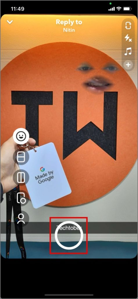 Capturar el snap remezclado para los medios de chat