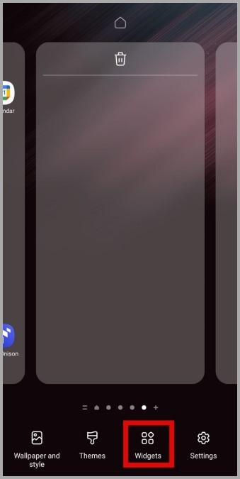 Widgets en el teléfono Samsung