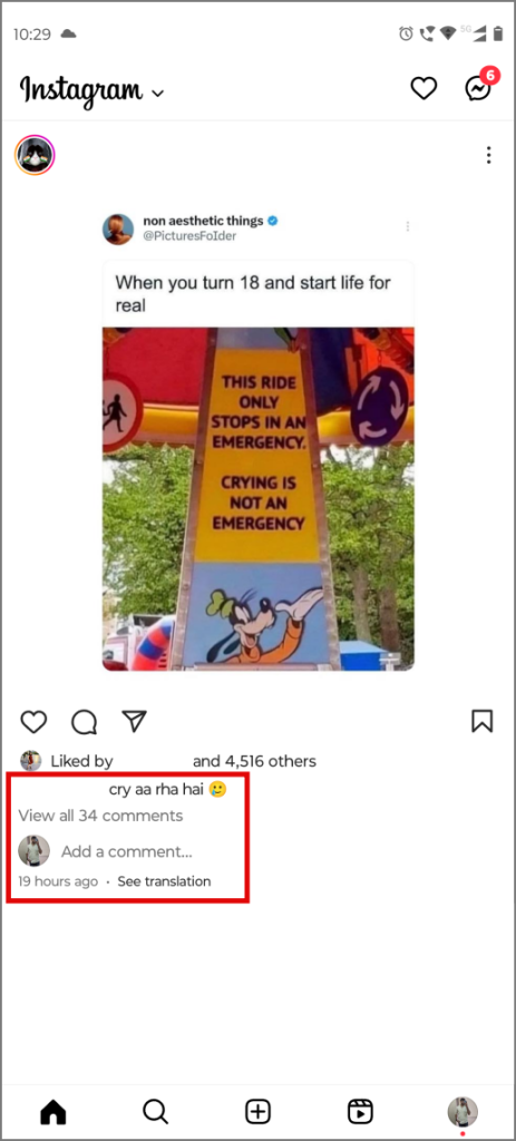 Ver traducción para subtítulos de Instagram