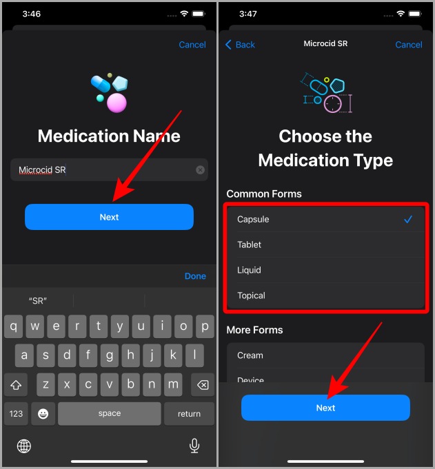 Agregar nombre de medicamento en Apple Health