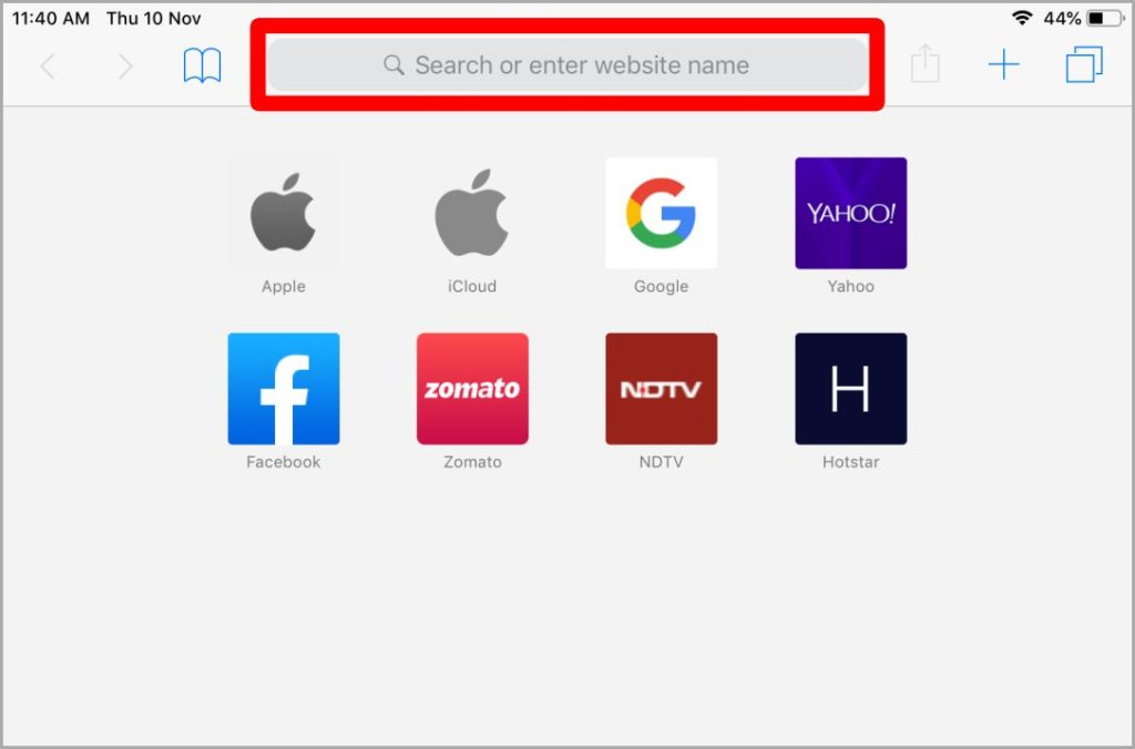 Safari en iPad