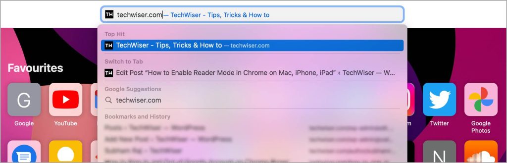 Abrir un sitio web en Safari en Mac