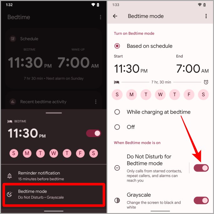 Apague No moleste para el modo de cama Pixel Android