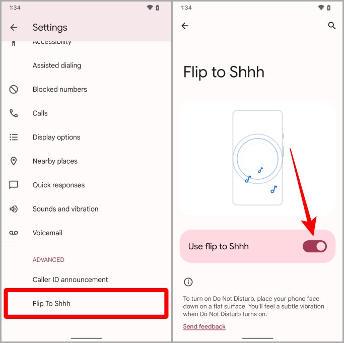 Desbale voltea a shhh píxel android