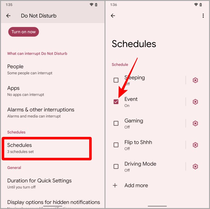 Desactivar no molestar horarios Pixel Android