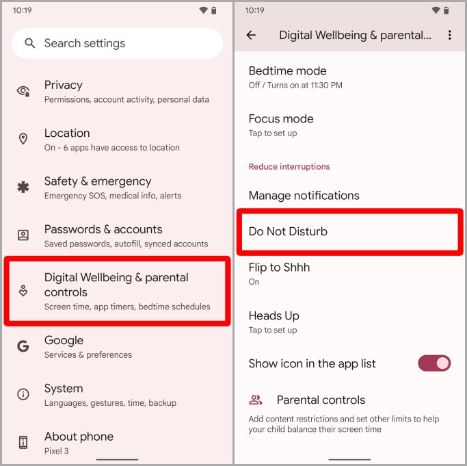 Eliminar la configuración del horario del calendario Pixel en Android
