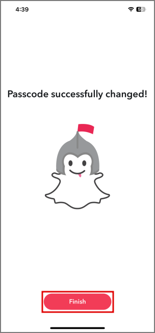 Termine de cambiar el código de acceso para mis ojos solo en Snapchat