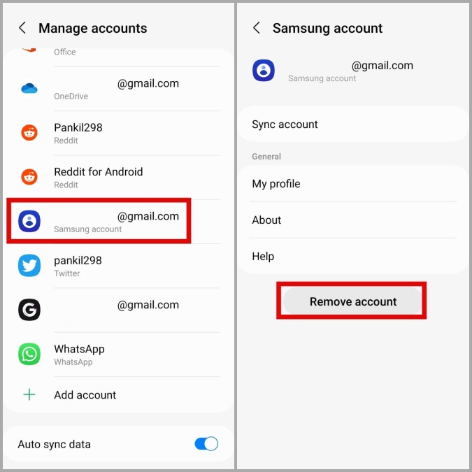 Eliminar la cuenta Samsung del teléfono Galaxy