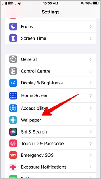 fondo de pantalla de configuración de iPhone