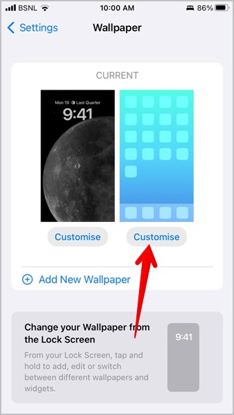 Fondos de pantalla de configuración de iPhone personalizar