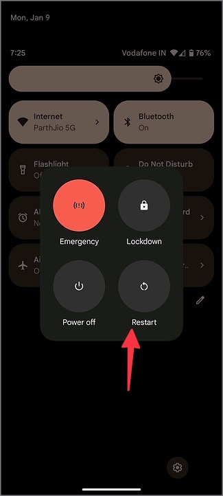 reiniciar el teléfono Android