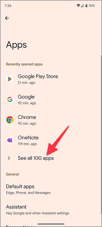 Abra todas las aplicaciones en Android