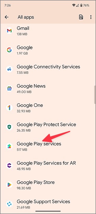 Abra los servicios de Google Play en Android