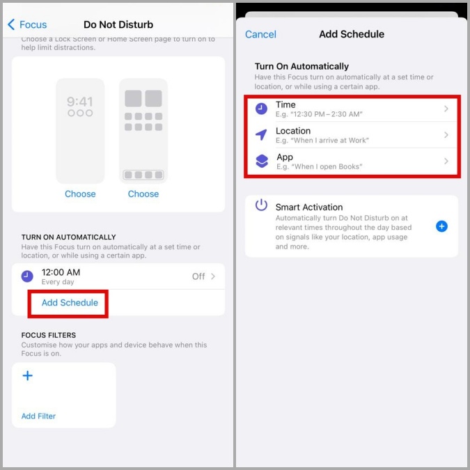Configurar DND para activarse automáticamente en iPhone