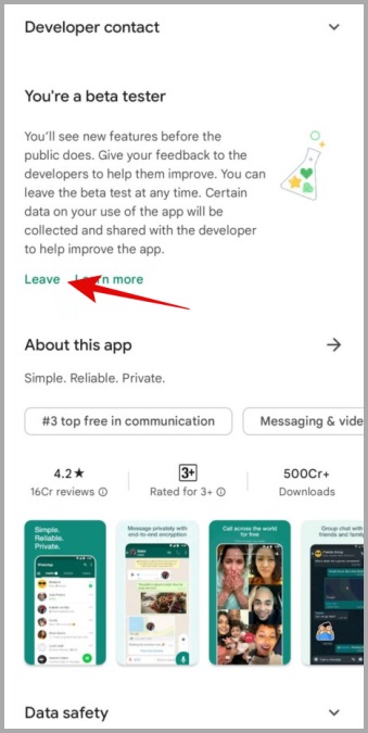 Deja WhatsApp Beta en Android