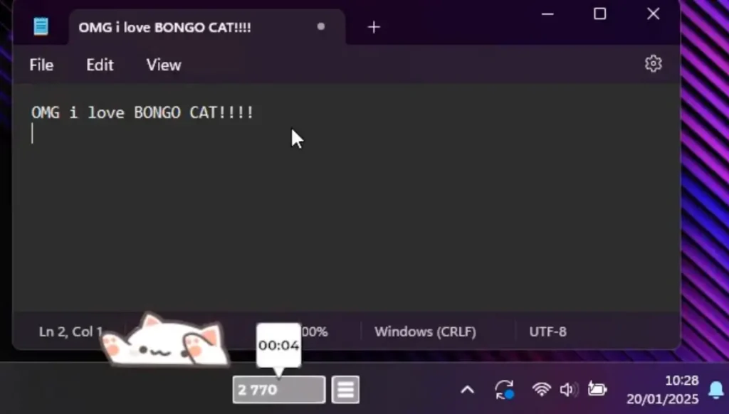 El sistema de recolección de sombrero en Bongo Cat