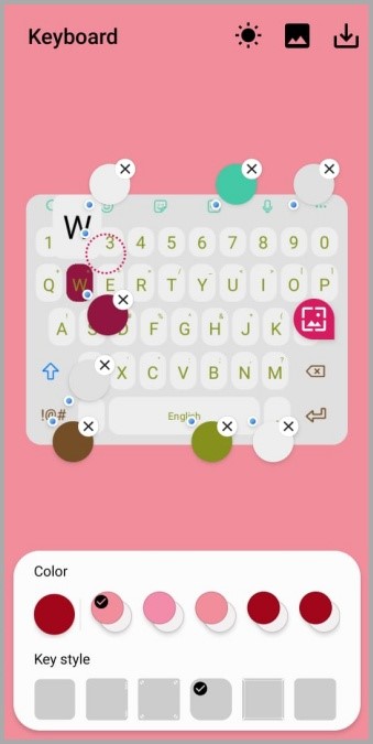 Personalización del teclado Samsung con módulo de parque temático