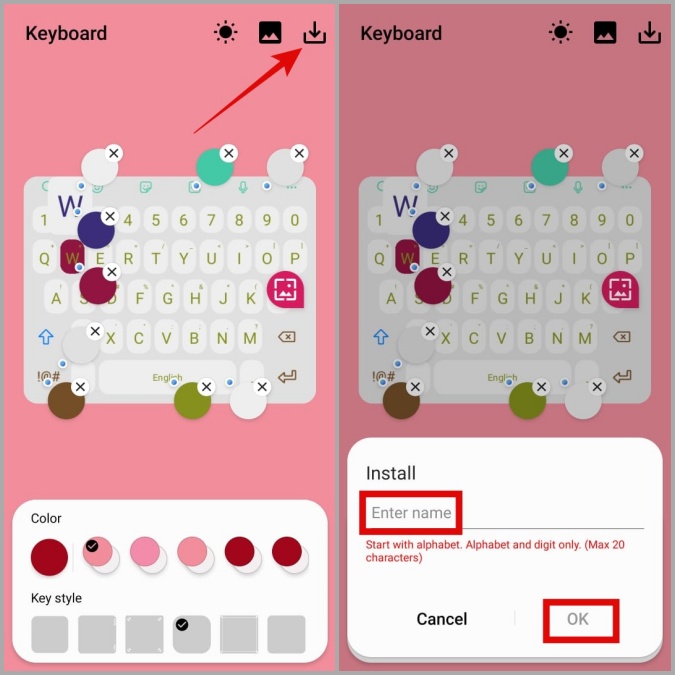 Descargue el tema del teclado personalizado en el teléfono Samsung Galaxy
