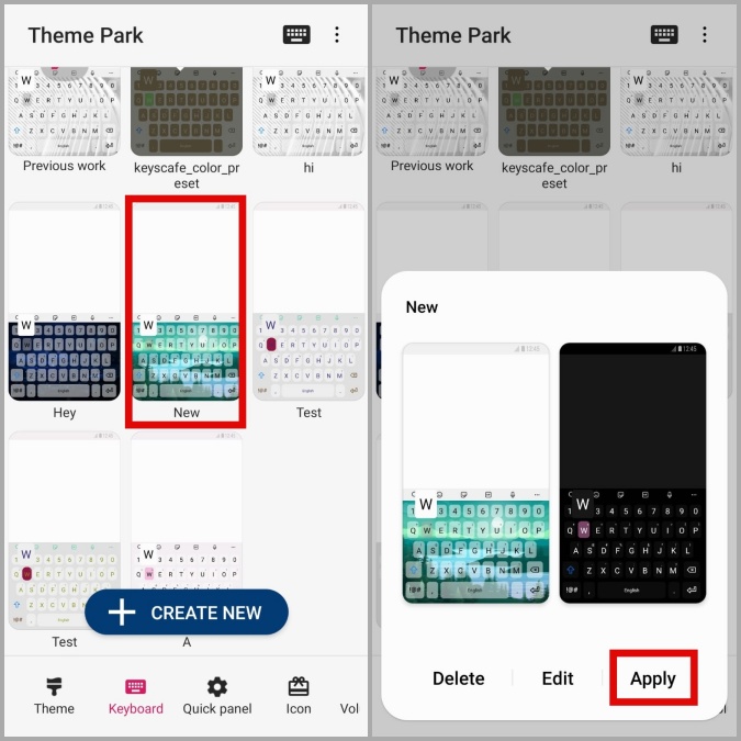 Aplicar antecedentes personalizados al teclado Samsung en los teléfonos Galaxy