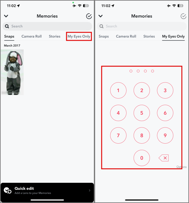 Acceder a mis ojos solo en Snapchat con contraseña