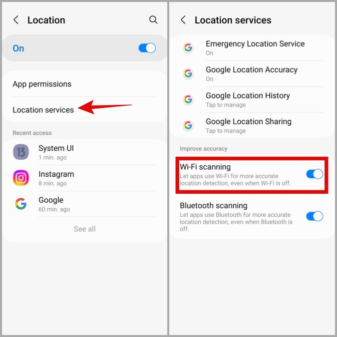 Deshabilitar el escaneo Wi-Fi en Android