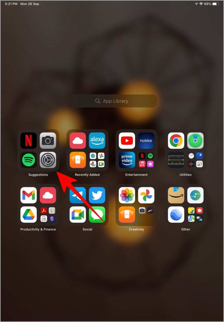 IPad de la biblioteca de aplicaciones