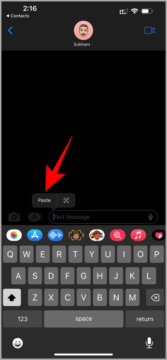 Photo corta compartir en iMessage