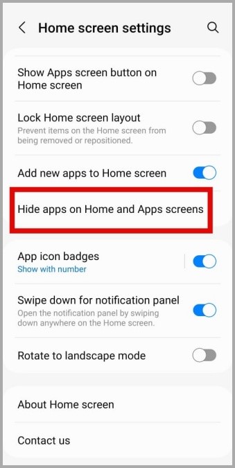 Aplicaciones ocultas en el teléfono Samsung Galaxy
