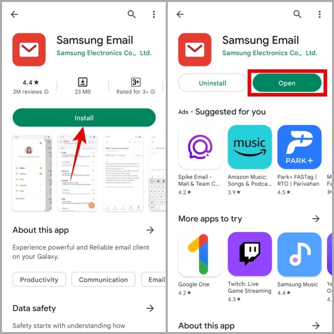 Play Store en el teléfono Samsung Galaxy