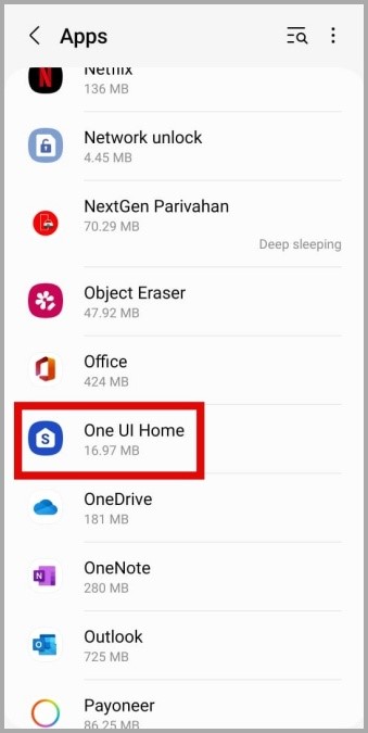 Una casa de interfaz de usuario en el teléfono Samsung Galaxy