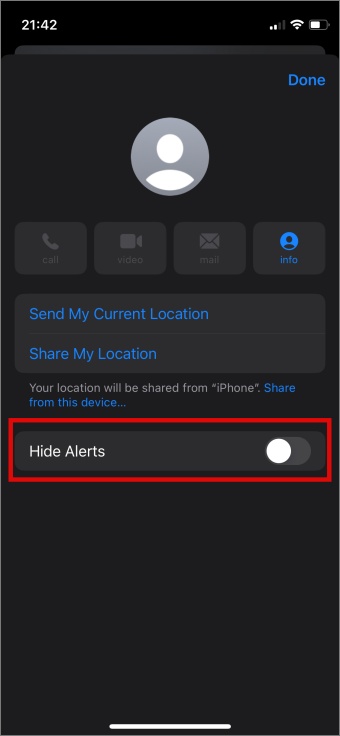 ocultar alertas en la aplicación de mensajes de iPhone