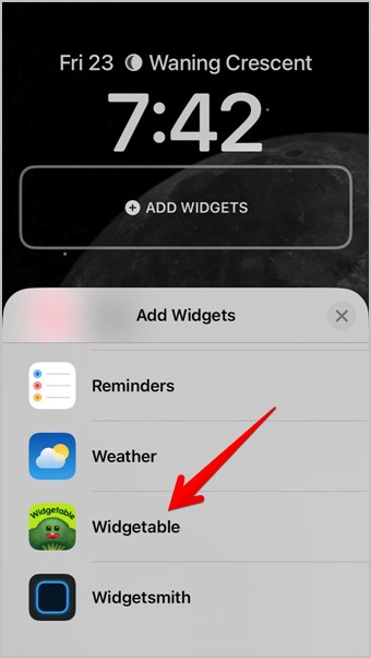 Agregar widgetable widget a la pantalla de bloqueo de iPhone