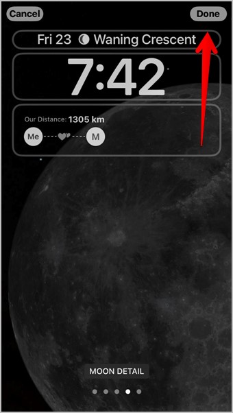 Guardar el widget de distancia en el iPhone