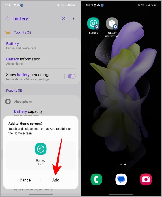Agregar acceso directo a la pantalla de inicio en Samsung Galaxy