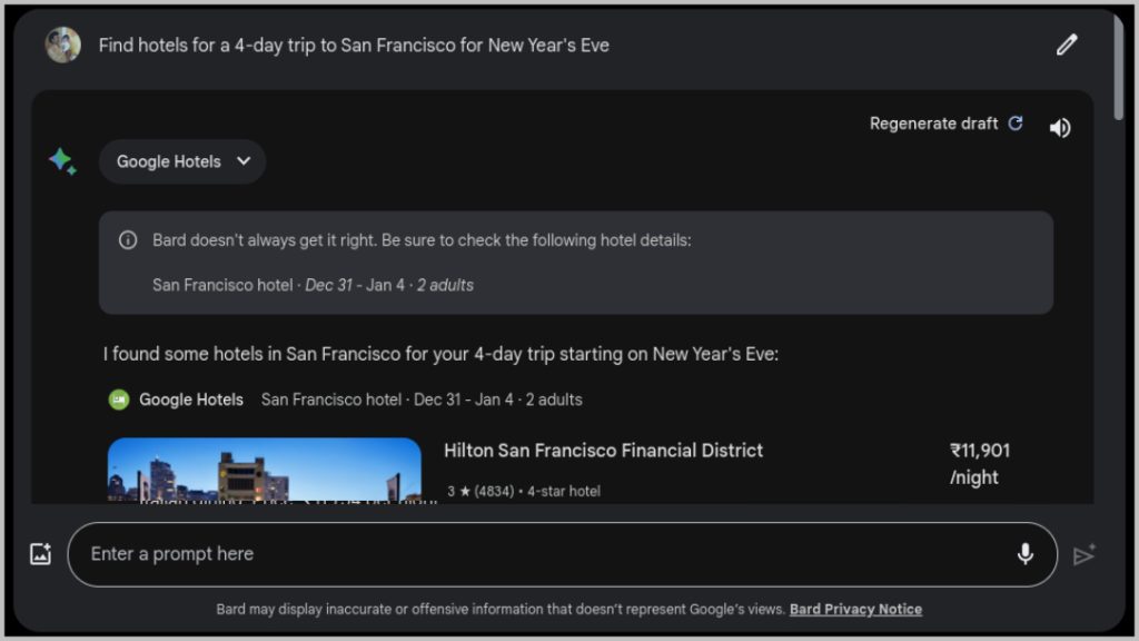 Uso de extensiones en Google Bard