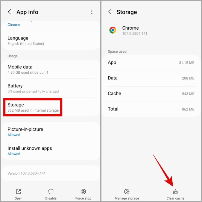 Borrar el caché de Google Chrome en Android