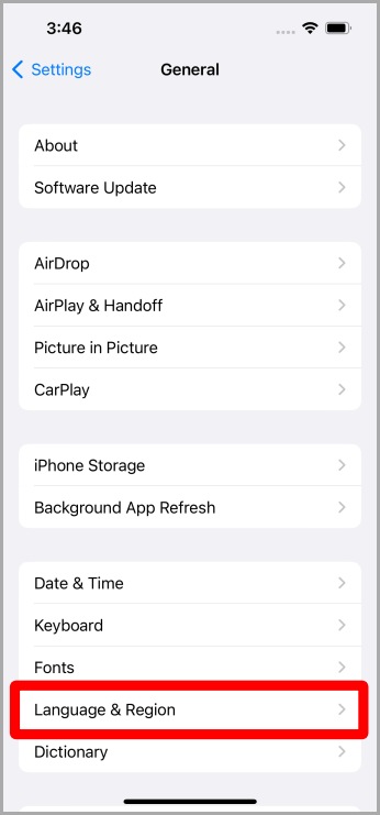 Configuración general iPhone