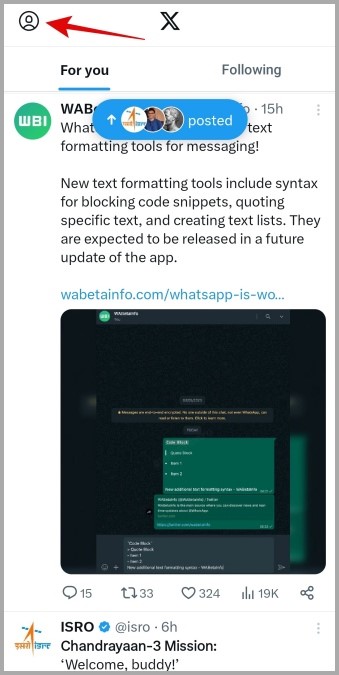 Aplicación de Twitter en Android o iPhone